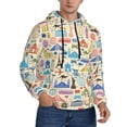 thumbnail image 2 of Pofeuu Famous Places Print Mens Casual Hooded Collar Drawstring Hoodies Pullover Sweatshirts Casual Long Sleeve Shirts-Medium, 2 of 7