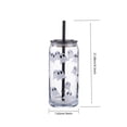 thumbnail image 3 of 20 oz Halloween Ghost Glass Tumbler, Can‑Shaped Iced Coffee Glass Cup with Lid and Straw, Cute Ghost Print Drinking Glass for Halloween Party, Home Office Daily Cold Beverages, 3 of 6