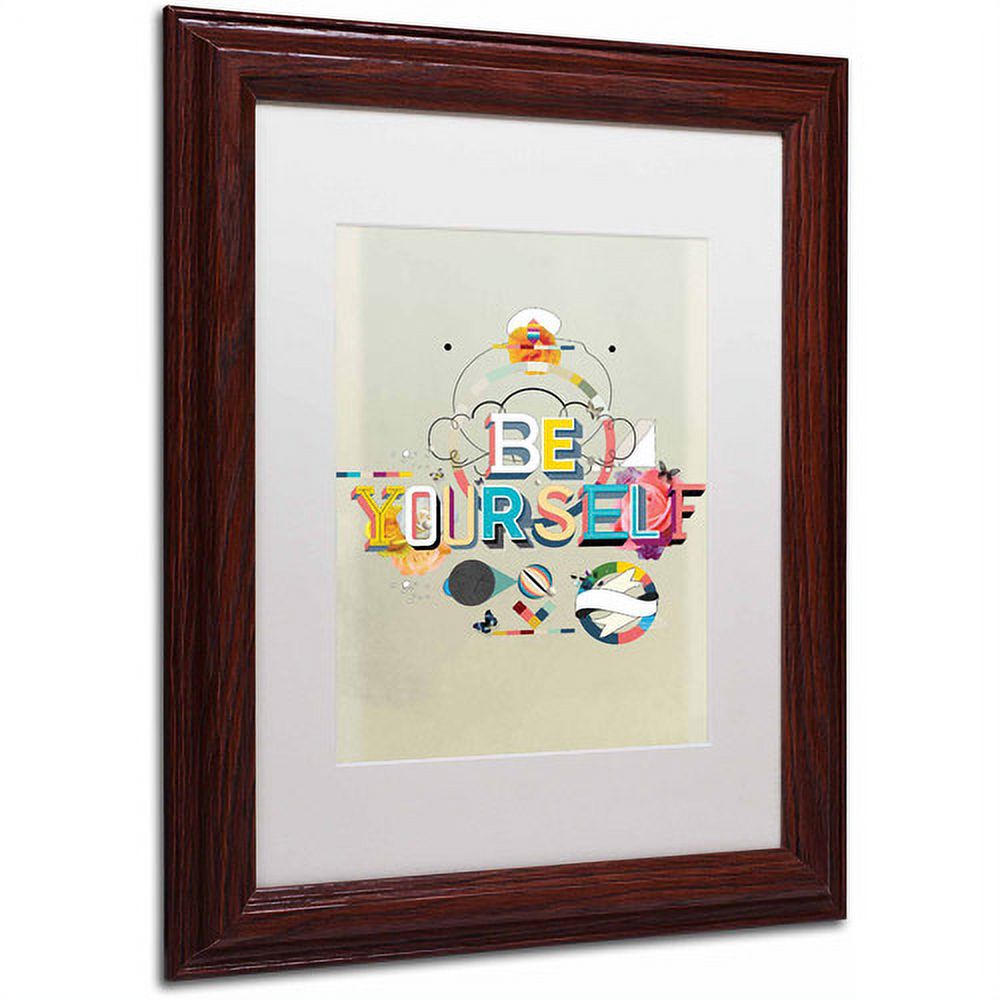 Trademark Fine Art "Be Yourself" Canvas Art by Kavan & Co White Matte, Wood Frame