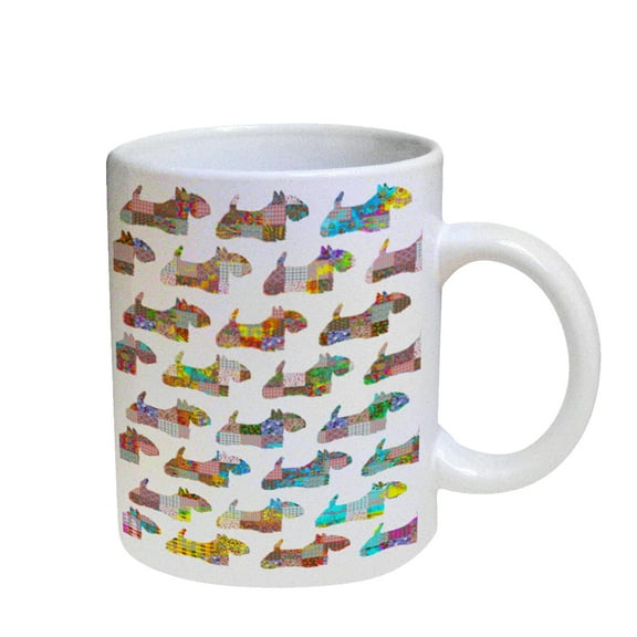 KuzmarK Coffee Cup Mug Pearl Iridescent White - Scottish Terrier Dog