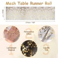 thumbnail image 2 of Caminito de mesa Uxcell negro y dorado, 11" x 9 pies, decoración de malla metálica con lentejuelas, 2 of 6