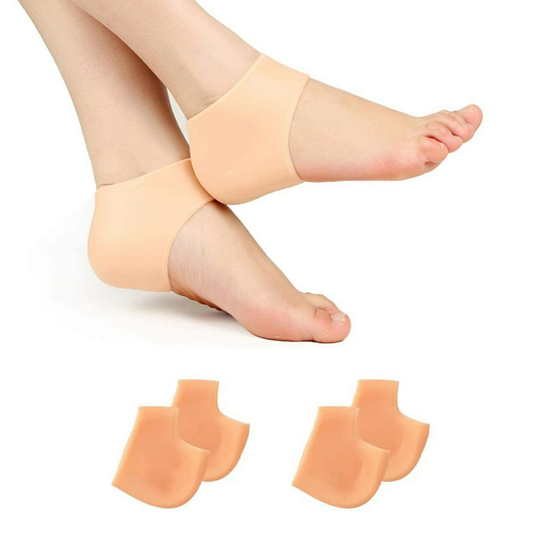 Heel Protectors Heel Cups for Heel Pains Silicone Heel Pads Cushion Heal Dry Cracked Heels Universal Size Stocking Stuffers for Women Teen Girls