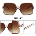 thumbnail image 3 of Trendy Big Frame Fashion Sunglasses Square Frame Sunscreen Sunglasses, Made Of Pc-Brown, 3 of 5