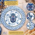 thumbnail image 3 of Aviv Judaica Artistic Floral Hamsa Passover Seder Plate 13.5" Ceramic Sader Dish with 6 Mini Plates for Symbolic Seder Foods Stunning Round Pessah Tray Chamsa Pesach Decor Plates, 3 of 5