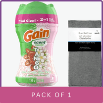 Gain Tango Dual Scent 2-in-1 In-Wash Laundry Scent Booster Beads, Strawberry & Shea Fragrance, 4.8 oz with Microfiber Solid Color Towel by BundleEase