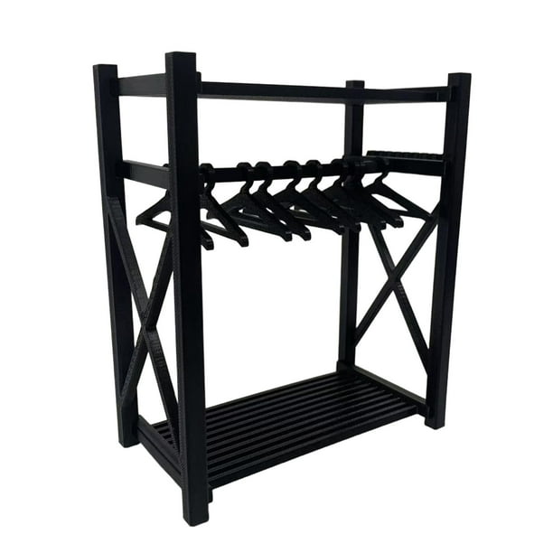 Armario en miniatura para casa de muñecas, mueble ornamental, resistente, de material PP, moderno. Negro