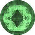 thumbnail image 1 of Ahgly Company Indoor Round Oriental Emerald Green Industrial Area Rugs, 6' Round, 1 of 4