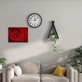 thumbnail image 5 of HFDF Flower Canvas Wall Art Dew on the Red Rose Pictures for Girls Room Home Decoration Modern Giclee Landscape Painting 1 Panel Stretched and Ready to Hang 16x12inch Framed, 5 of 6