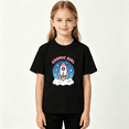 thumbnail image 2 of Cosmic Girl Rocket Girls Graphic Tee, Cute Outer Space Stars 100% Cotton Kids Short Sleeve T-Shirt, 2 of 5