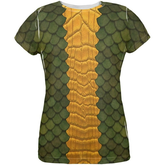 Halloween Green Dragon Costume All Over Womens T Shirt Multi 2XL