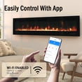 thumbnail image 4 of LAZZO TV Stand with WiFi Smart Electric Fireplace, Solid Wood Mantel & Power Outlet for Living Room, 50" White, 4 of 7