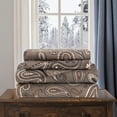 thumbnail image 6 of Superior Paisley Cotton Flannel Sheet Set, California King, Grey, 6 of 6