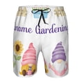 thumbnail image 3 of Balery Watercolor Gnome Garden Traje de Baño Estilo Hawaiano para Hombre, Shorts de Secado Rápido con Bolsillos-Small, 3 of 6
