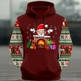 thumbnail image 4 of Cavosen Christmas Comfortable Hoodie for Man Big and Tall Long Sleeve Loose Hoodie Santa Graphic Stretch Drawstring Sweatshirt Outdoor Tops, 4 of 5