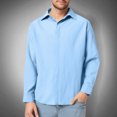 thumbnail image 2 of GuangCheng George Mens Button Up Shirts Long Sleeve Casual Breathable Linen Blend Blouses,Sky Blue,XL, 2 of 9