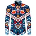 thumbnail image 3 of Camisa de moda para hombre, estampado 3D de flores de anacardo de cachemira, cuello vuelto, botones, manga larga, ropa de calle vintage para hombre y mujer, 3 of 5