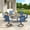 Black-Blue, variant on Vicllax 5-Piece Outdoor Patio Dining Table Set, Metal, 4 Padded Swivel Chairs with Textilene Fabric