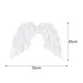 thumbnail image 3 of Disfraz de ángel ligero Sunnimix alas de plumas con correas para los hombros blanco, 3 of 6