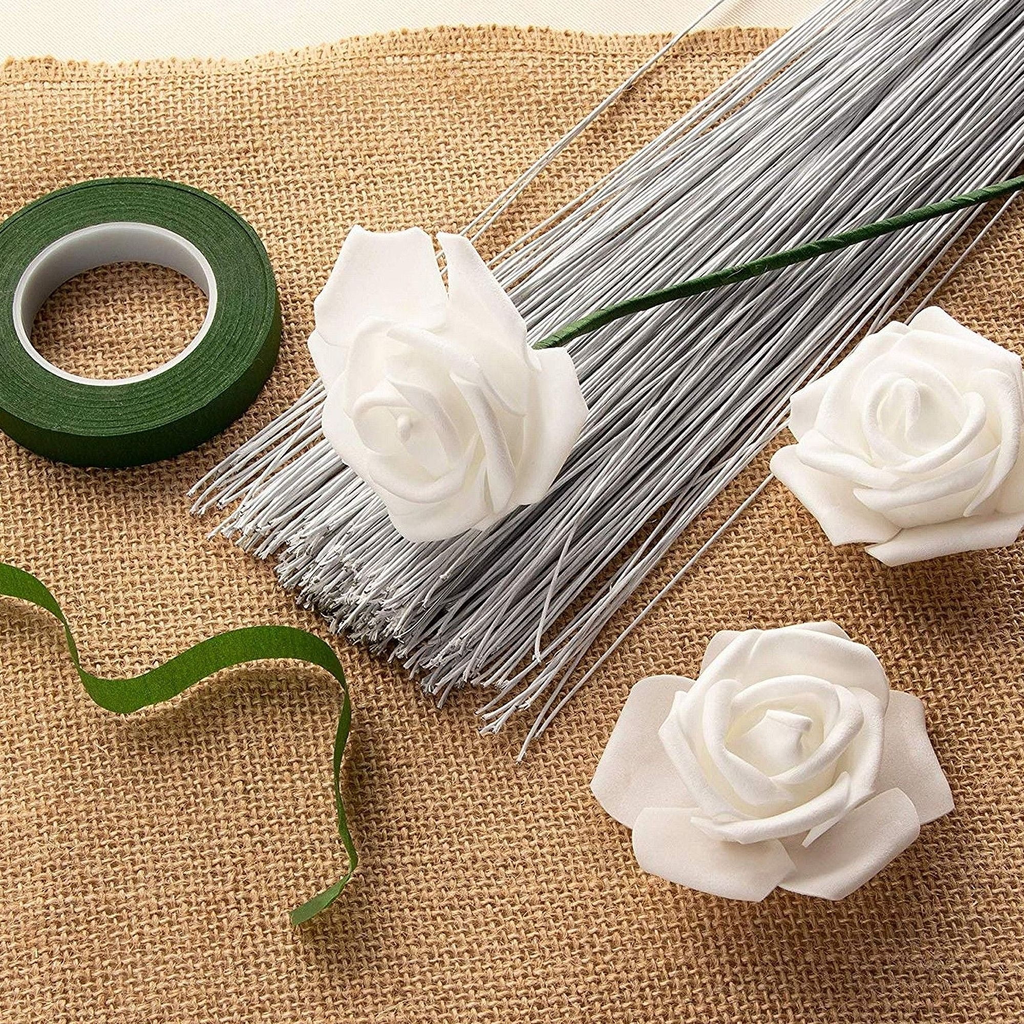 O'Creme 22 Gauge White Florist/Floral Wire 14 inch, 50 Pieces, Size: 14, 22 Gauge