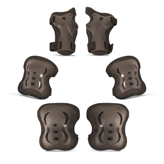 Knee Elbow Pads Wrist Guards Protective Gear Set Impact Resistance for Kids Adults Outdoor Gear Set for Skateboarding Cycling BMX Bike Scooter Skating Rollerblading Riding (Black, Large (14 - Adult))