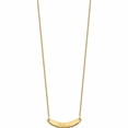 thumbnail image 2 of 14K Yellow Gold Small Polished Curved Edwardian Script Bar Necklace (18 X 25) Made In United States -Jewelry By Sweet Pea, 2 of 3