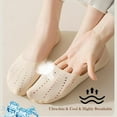 thumbnail image 3 of 12 Pairs No Show Socks Women,Invisible Socks Non Slip Ice Silk Socks Low Cut Liner Seamless Ladies socks,Breathble Light Cotton Bottom Footies Liner Boat Socks for Sneakers Flat Loafer Shoes, 3 of 5