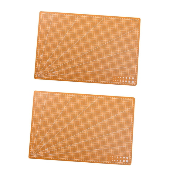 yuksok 2Pcs Cutting Mats 18 x 24 inch Gridded for Crafts Scrapbooking Hobby Project Orange
