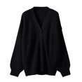 thumbnail image 7 of Nooxsoe Long Cardigans for Women Knitwear Sweater Coat Open Front Open Front Outfits Trendy Fall Clothes Business Casual Work Outfits Loose Fit Fall Winter Knit Cardigan Womens Cardigans Black 2xl, 7 of 7