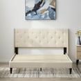 thumbnail image 4 of Rest Haven Astoria Wingback Tufted Upholstered Bed, Cal King, Cream, 4 of 13