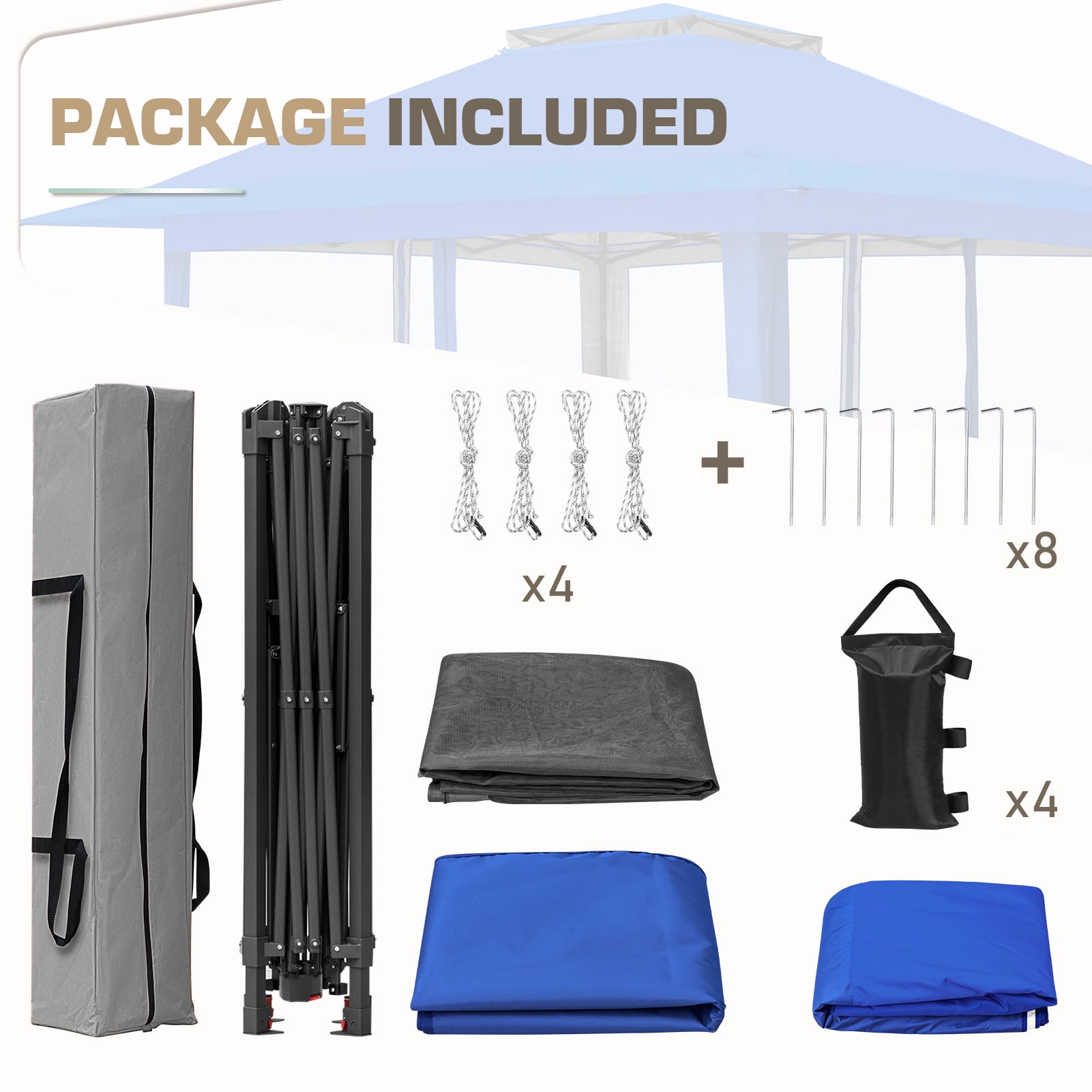 EAGLE PEAK 13x13 ft Outdoor Pop-Up Gazebo Tent with Mosquito