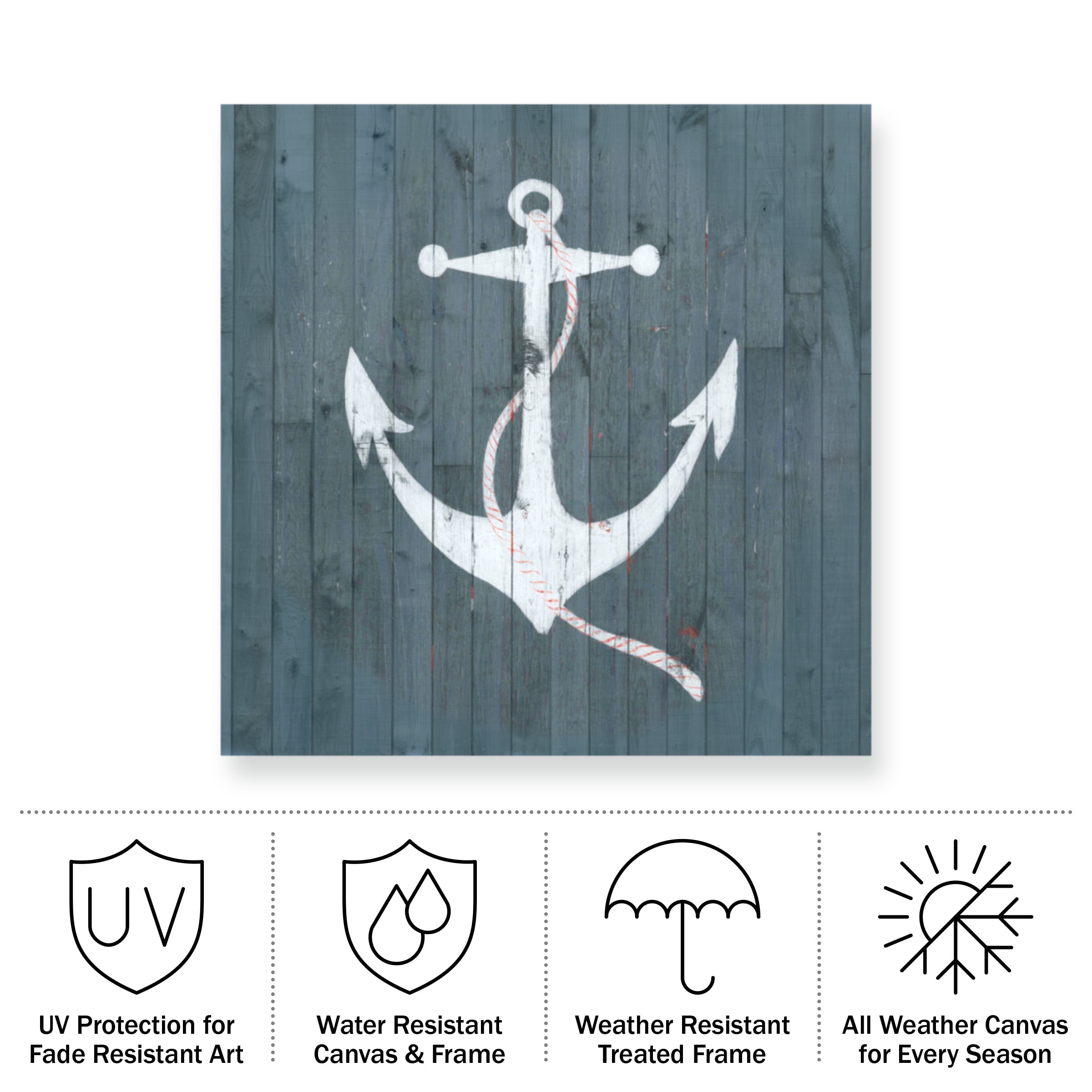 Grace Popp 'Nautical Plank IV' Outdoor Canvas 18x18