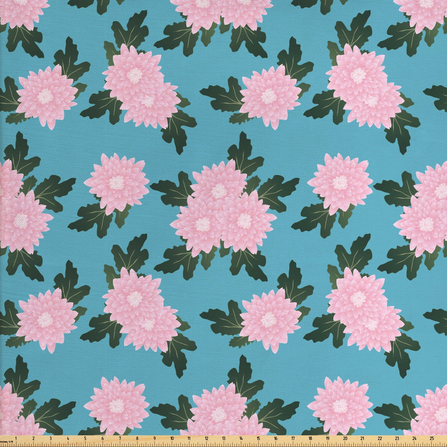 Blue and Pink Fabric by The Yard, Digitally Generated Pattern of Soft
