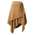 thumbnail image 5 of QHFBli Long Suede Leather Skirt for Women Ruffle Asymmetrical Western Boho Country Cowgirl Skirts, 5 of 9