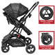 thumbnail image 3 of Carriola para Bebé con Asiento Reversible Convertible a Bambineto Ruedas de Goma Plegable Cinturón de 5 Puntos - Negro, 3 of 7