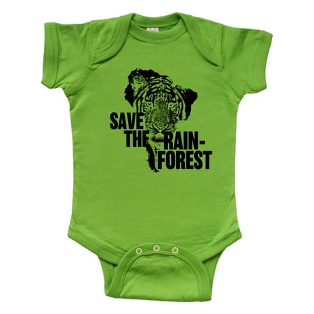 

Inktastic Save the Rainforest Tiger with South America Silhouette Gift Baby Boy or Baby Girl Bodysuit