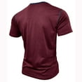 thumbnail image 5 of VSSSJ Mens Henley Shirts Relaxed Fit Short Sleeve Button Up Solid Color Classic Pullover Tees Casual Summer Round Neck Comfy Lightweight Breathable T-Shirts Wine M, 5 of 8