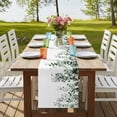 thumbnail image 4 of Green Eucalyptus Table Runner, Weeping Botanical Leaf Watercolor Washable Cotton Linen Table Runners 72 Inches Long, Dresser Scarf Runner for Dining/Coffee/Kitchen/TV Stands/Cabinets 13''x72'', 4 of 9