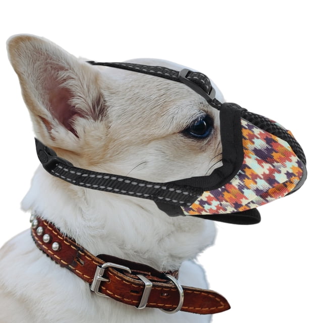 Bozal para Perro Pequeño a Prueba de Mordidas Diseño de Malla Transpirable Ajustable Color Naranja
