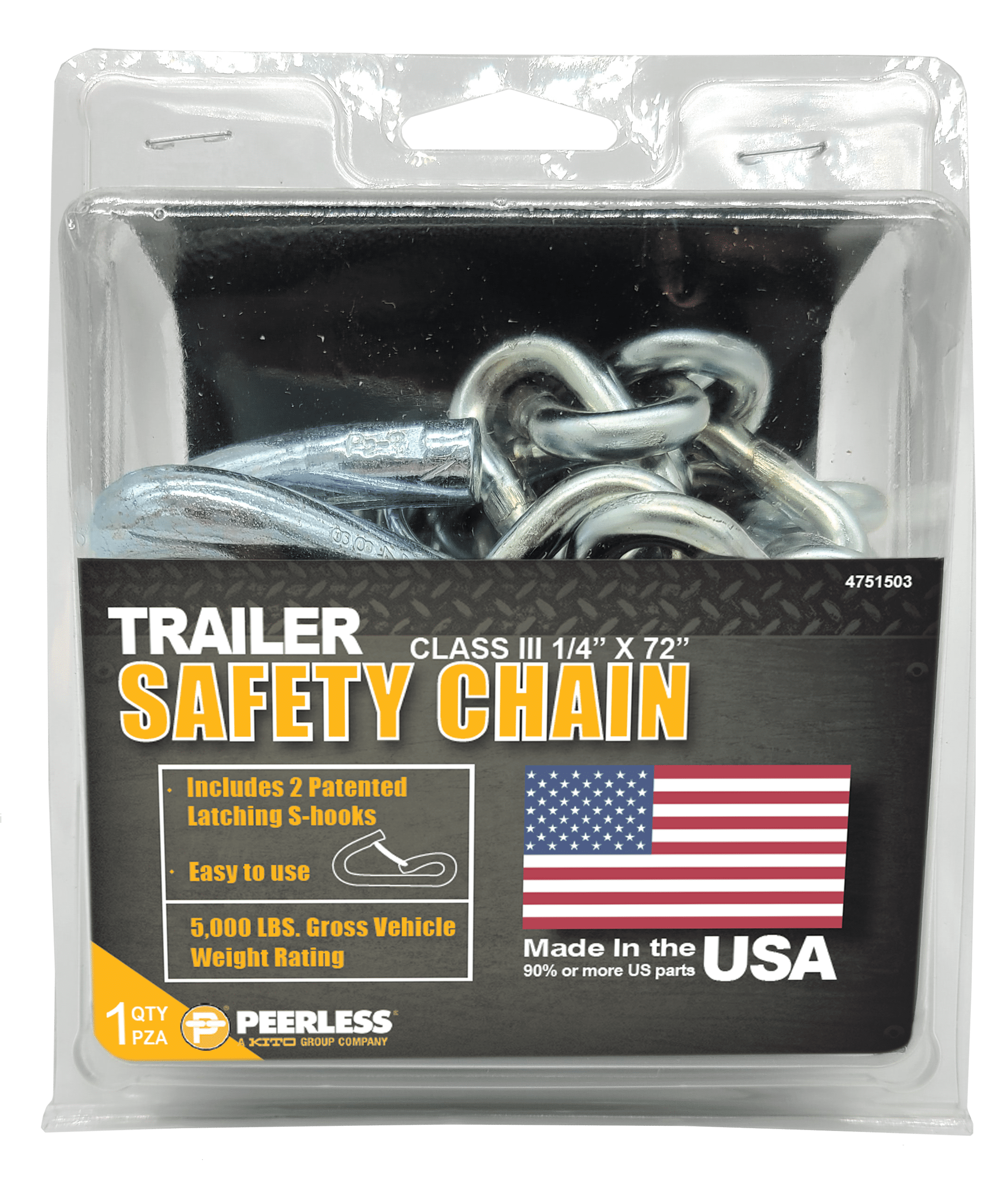 Peerless Chain Trailer Safety Chain Class 3, 4751503
