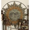thumbnail interactive-video image 1 of Cast Iron Sun Face Rays Wall Plaque – Heavy Duty Rustic Antique Brown Patina – 10x9.5 Inches 1 of 3