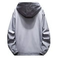 thumbnail image 3 of IYTR Mens Jackets Long Sleeve Jacket Loose Winter Hooded Sports Jackets with Pocket Zipper Hooded Neck Solid Color Gray XL, 3 of 5
