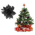 thumbnail image 2 of 1 Pcs Christmas Poinsettia Artificial Flowers Decorations,5.7 inch Christmas Tree Wreaths Garland Decoration,Glitter Flowers Picks Decor,Glitter Christmas Flowers for Xmas Tree Decor, 2 of 5