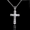 thumbnail image 2 of Ice City Men's Iced Cross Pendant Necklace, Gold & Silver Plated - Silver, 2 of 6
