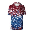 thumbnail image 6 of Hxshgdsn July 4th for Womens American Flag Stars Print Button Down Short Sleeve Casual Shirt Loose Fit（Blue/S）, 6 of 6