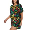 thumbnail image 2 of Fotbe Pineapple Fruit Colorful Print Pajama Set for Women 2 Piece Loungewear Short Sleeve Tops and Shorts Set Soft Sleepwear-3X-Large, 2 of 7
