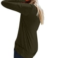thumbnail image 4 of Outfmvch hoodies for women Casual Print Shirts Long Sleeve Loose T-Shirt womens tops womens sweaters Army Green, 4 of 9