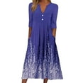 thumbnail image 1 of Vestidos Para Mujer Vestidos Casuales Moda Estampado Botones Adelgazantes Escote en V Media Manga Larga Odeerbi  ODB159481, 1 of 8