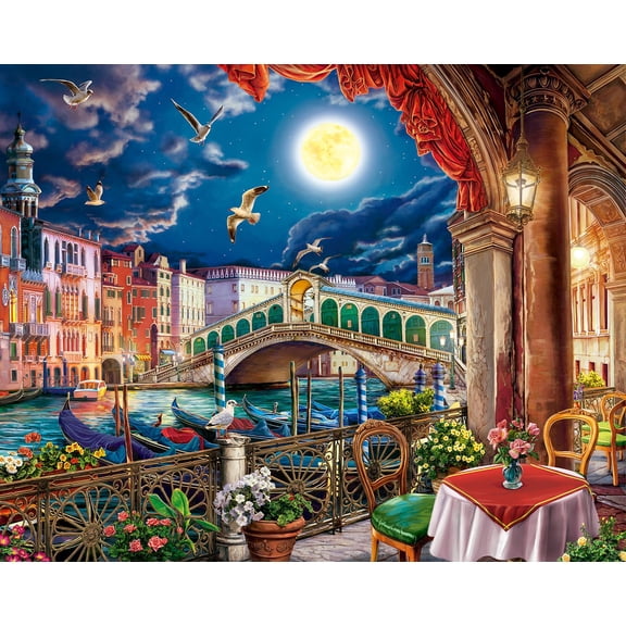 Springbok 1000 Piece Evening Cafe in Venice Jigsaw Puzzle for Adults