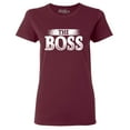 thumbnail image 1 of Shop4Ever Women's The Boss Graphic T-Shirt XX-Large Maroon, 1 of 5