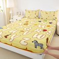 thumbnail image 4 of Catabedysis 26 Alphabet Print King Sheets For Boys,Cartoon Animals Bedding,4pcs,1 Flat Sheet, 1 Fitted Sheet and 2 Pillowcases, 4 of 6